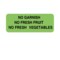 Nevs No Garnish / No Fresh Fruit / No Fresh Vegetables Label 7/8 x 1-5/8" D-2510 - alternate 1